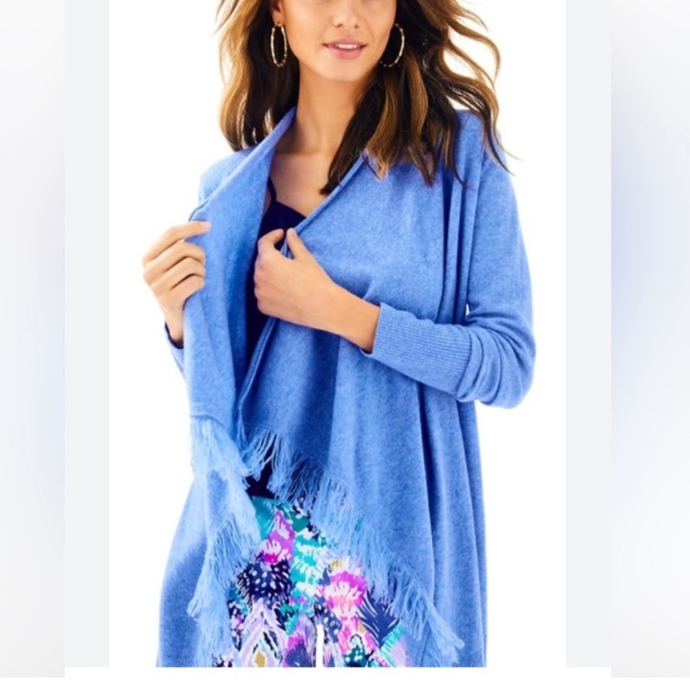 NWT LILLY PULITZER INGLEWOOD CASHMERE LIGHT GREEN CARDIGAN M
